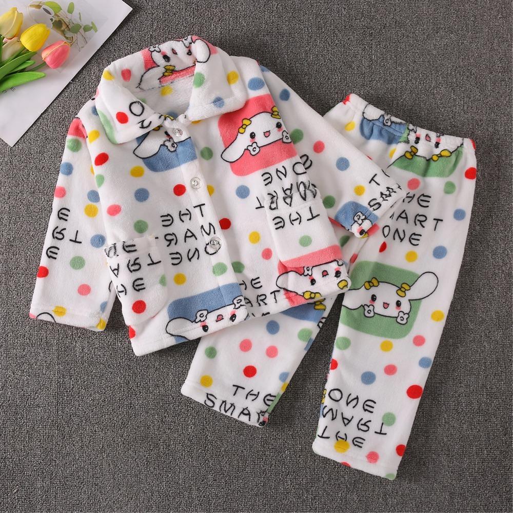 Flannel Children'S Pajamas Autumn And Winter Coral Fleece Boys' Baby Children'S Loungewear Set