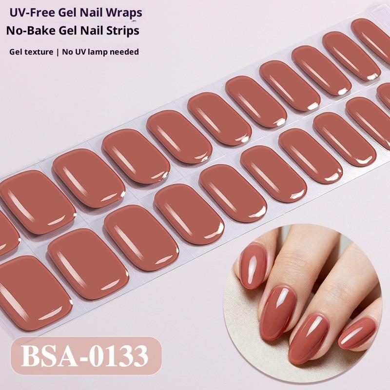 Europäischer und Amerikanischer Stil Einfarbige Nagelsticker UV-freie Gel-Nagelfolien Kein Backen Gel-Nagelsticker