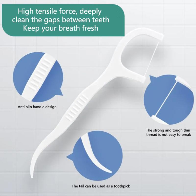 Portable 50Pcs/Box Disposable Superfine Dental Floss Deep Cleaning Toothbrush Tooth Gap Cleaning Oral Care Travel Daily Life