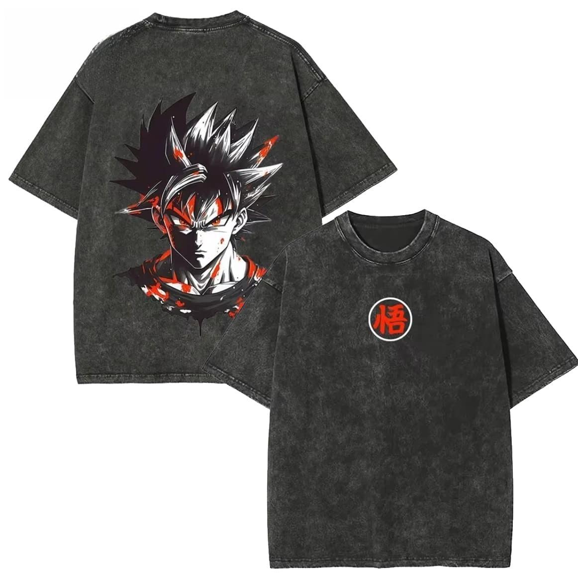 

New Dragon Ball Majin Goku Graphic High Quality TShirt Men and Women Cotton Vintage Washed Print Streetwear Gym Clothes L