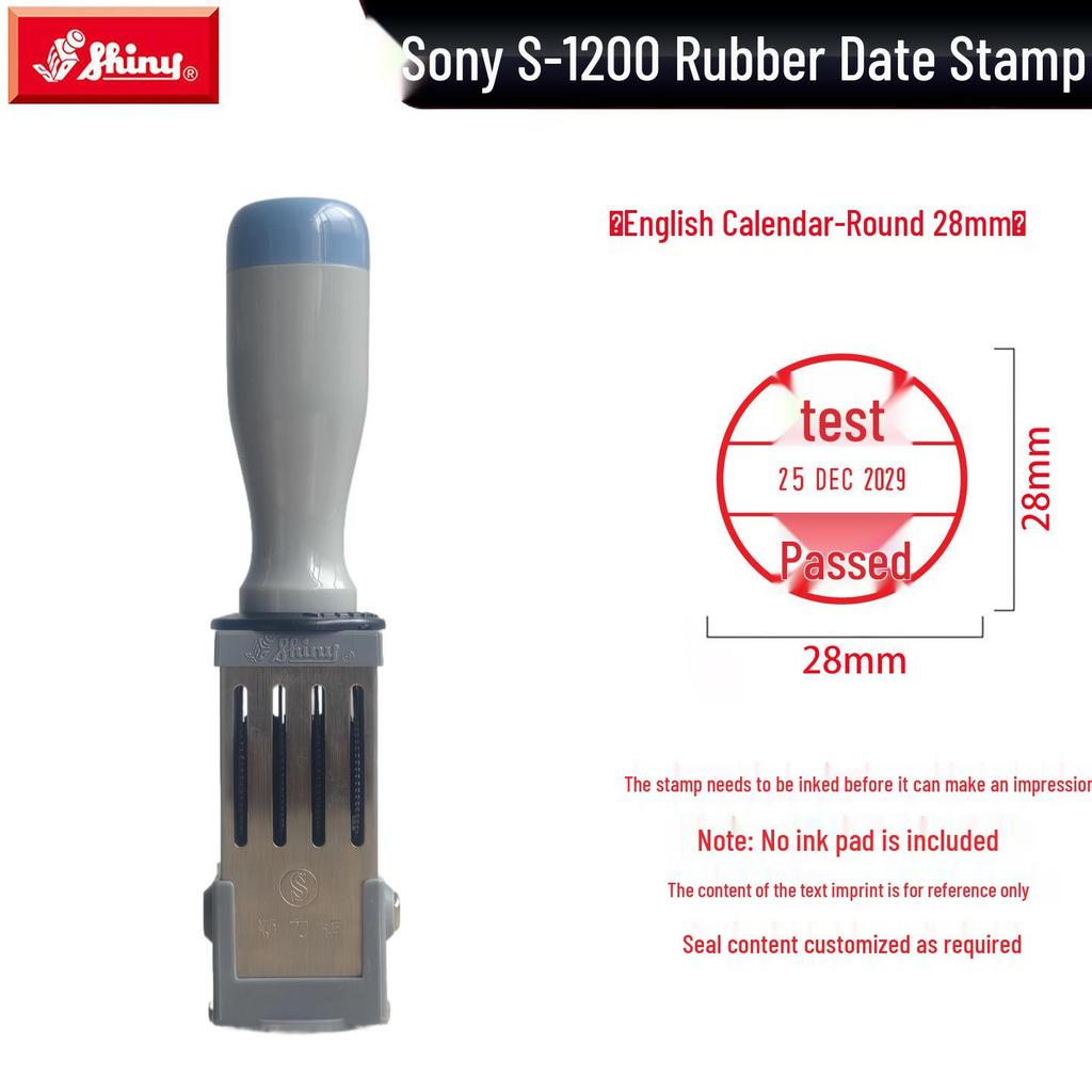 Adjustable Date & Custom Name Rubber Stamp - Shiny Dial, Personalized & Handmade Engraving