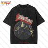 Judas Priest Unleashed Band Logo Vintage Oversized TShirt UMLS