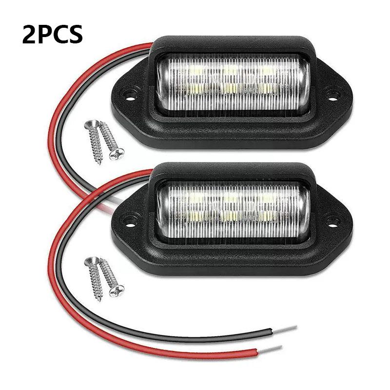 

6 LED Car License Number Plate Lights Universal 12-24V For SUV Truck Trailer Van White Side Lamp Bulbs Car License Plate Lights
