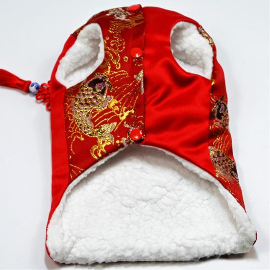 Pet Tang Suit Carp Embroidery Pattern Keep Warmth Chinese Style Fashion Pet Dogs Coat