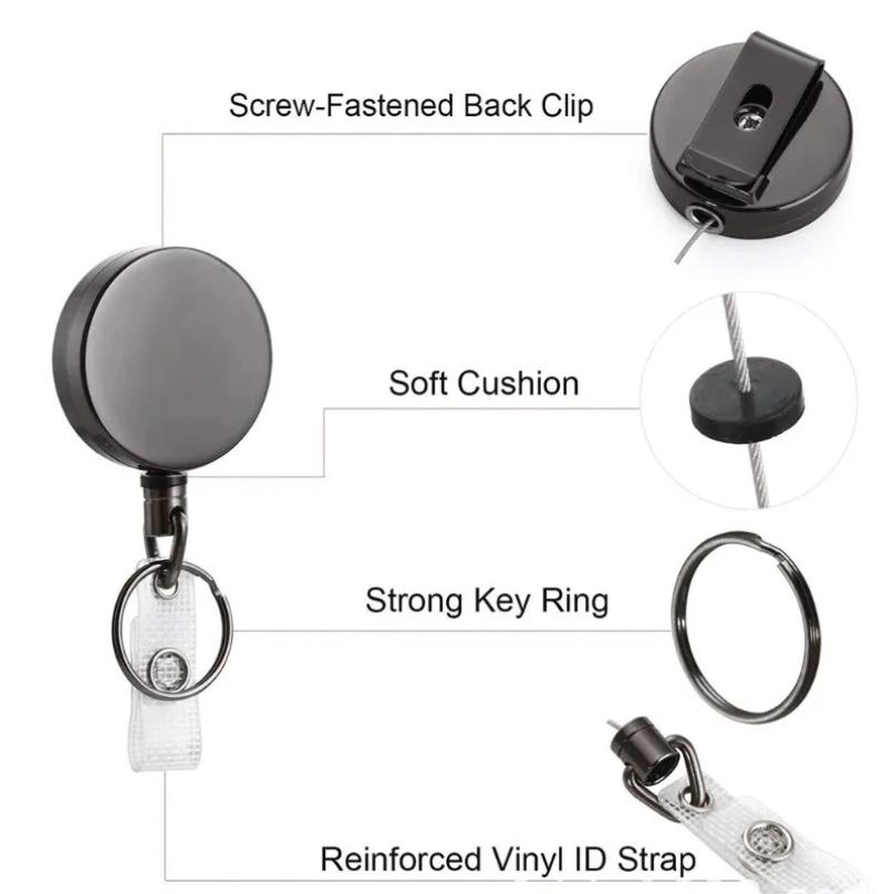 Metal Wire Keychain Pull Recoil Sporty Key Ring Retractable Keyring Anti Lost ID Card Holder Telescopic Burglar Chain Organizer