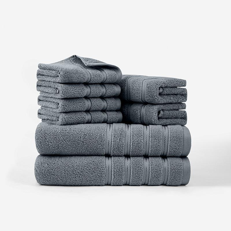 Plain Cotton Eight-piece Set of Towels 22 Towels 4 Square Towels, Promotional Embroidery Available