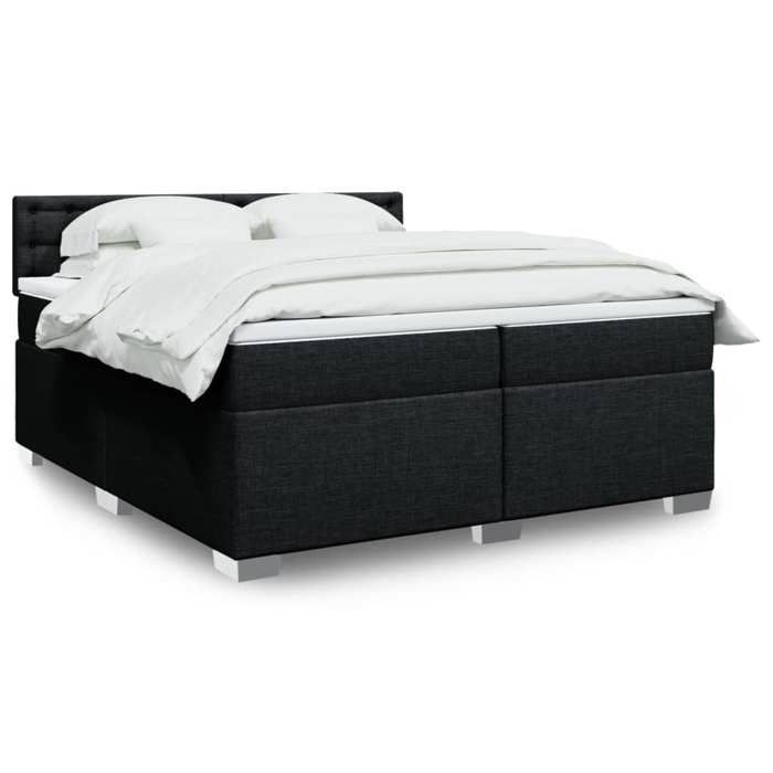 VidaXL Sommier à lattes de lit avec matelas Noir 200x200 cm Tissu 3288311