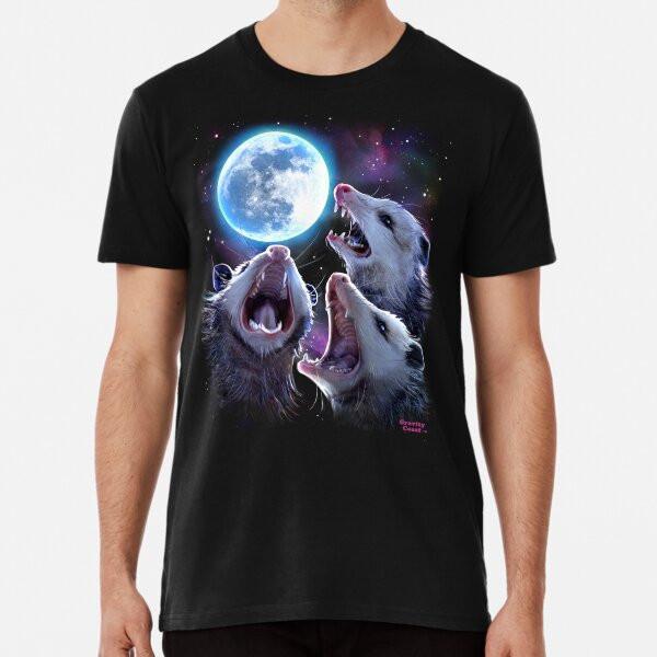 

Three Opossums Howling at the Moon Funny PosT-Shirt S-5XL Best T-Shirt S