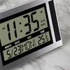 ABUL-4X Digital Wall Clock LCD Large Number Time Temperature Calendar Alarm Table Desk Clock Modern Design Office Home Silver