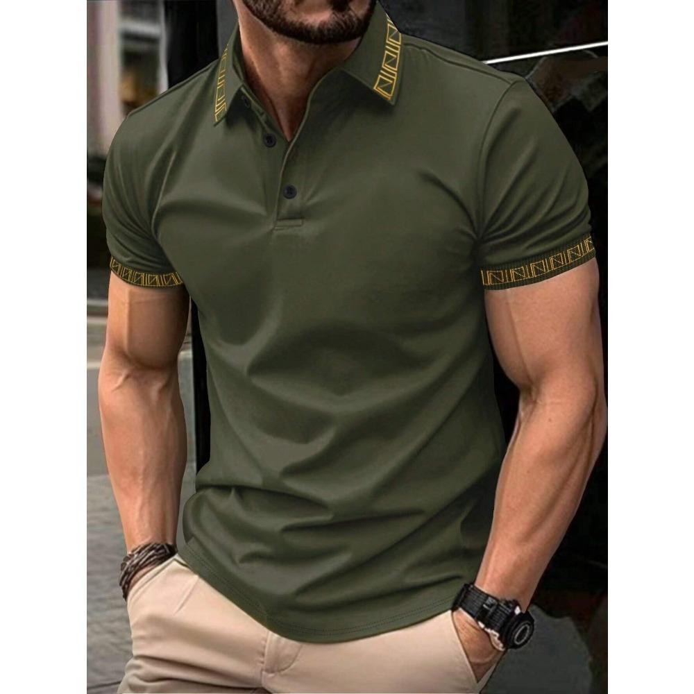 Summer Men's Short Sleeved POLO Fashion Breathable 3D Printing