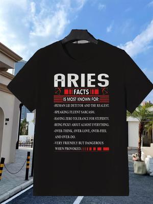 Men'S & Women'S Aries Zodiac Graphic T-Shirt All-Season Casual Wear for Sport