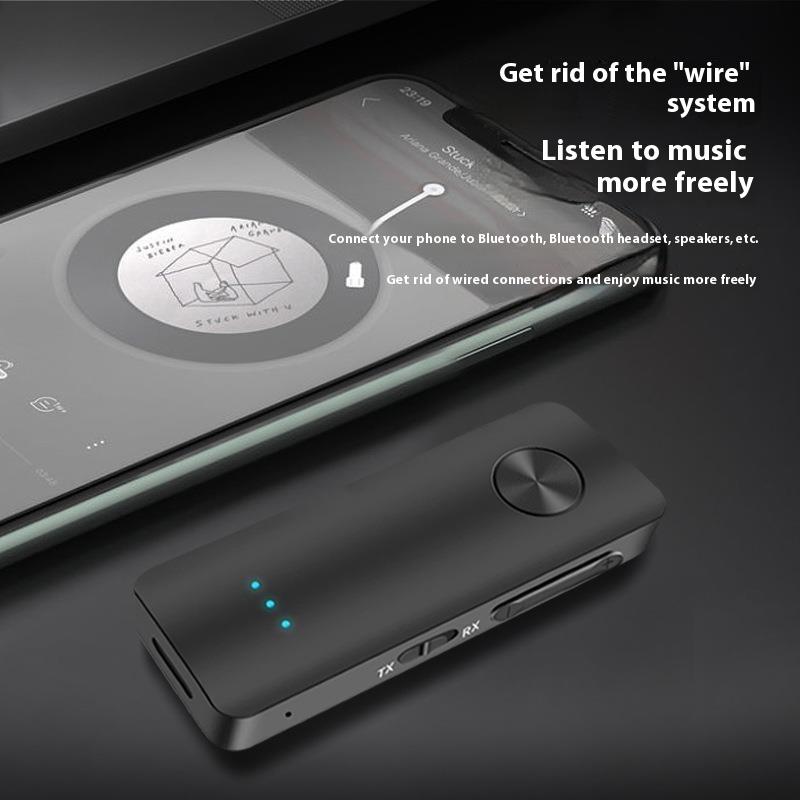 AUX Bluetooth 5.0 Adapter Bil Bluetooth Mottaker Sender 2-i-1 Trådløs Lyd