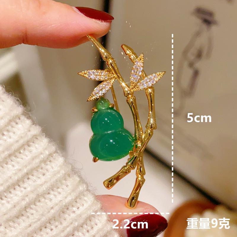 2025 новый китайский стиль тыква бамбуковый лист брошь женская универсальная ципао корсаж легкая роскошь древние аксессуары