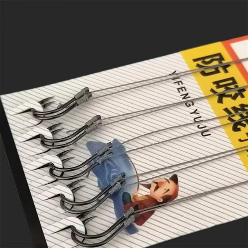 5 Packs of 50/10 Packs of 100 Hooks Fishs Tool Tied Good Strong Horse Line Double Hook Pair Hook Fishing Gear Accessories