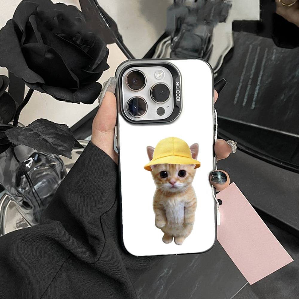 Goofy Cool Cats Big eyes Phone Case For iPhone 17,16,15,14,13,12,Pro MAX Black Matte Shockproof Cover