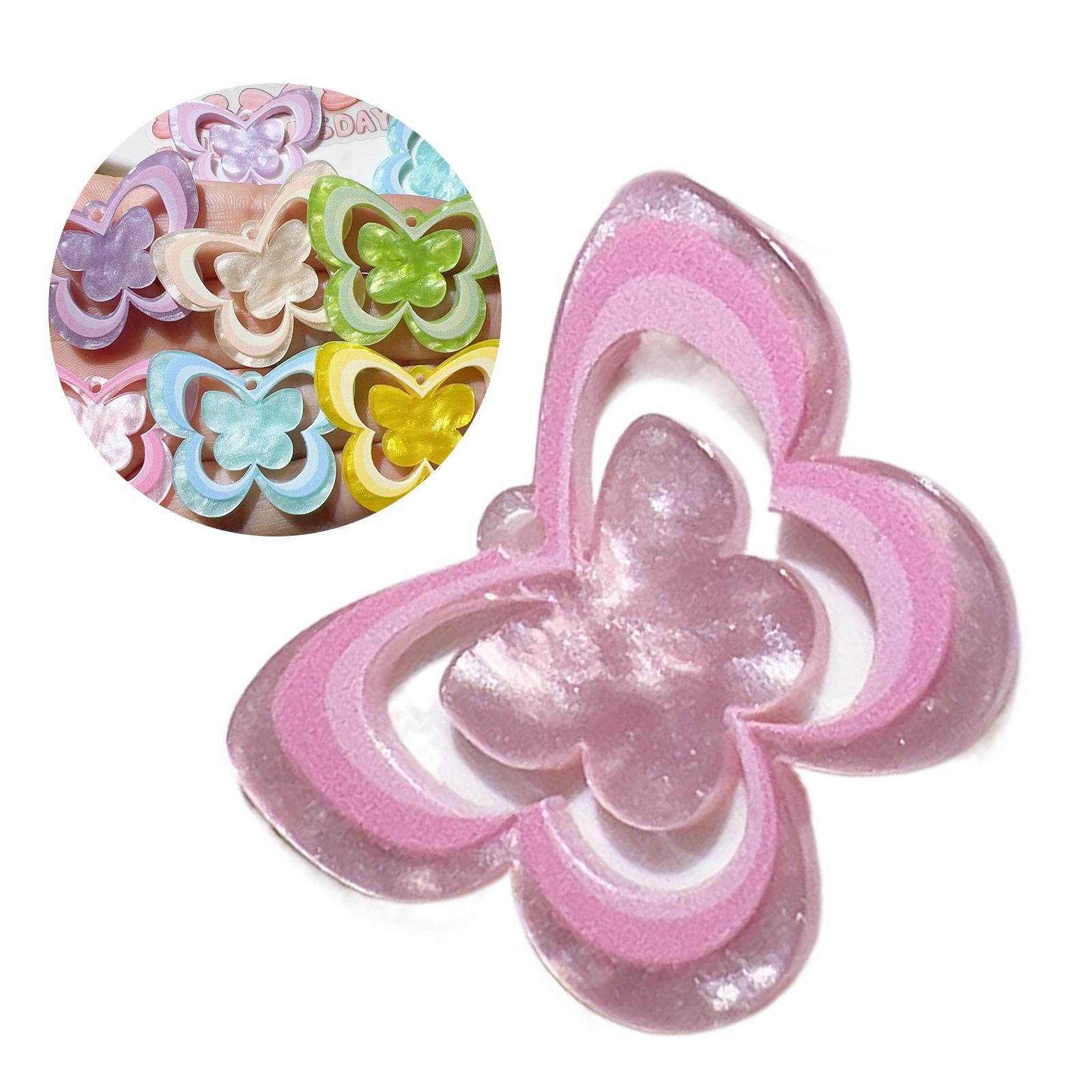 

Hollow Butterfly Pendant Jewelry Making Pendant with Hole Decorative Acrylic Butterfly Charm Bracelet Making Bead DIY зелений