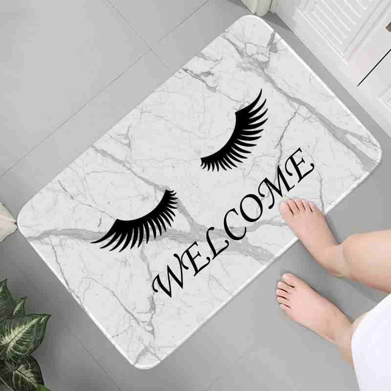 Lightweight Eye Print Crystal Pile Carpet Living Room Bedroom Entrance Foot Mat Kitchen Washable Dirty Resistant Doormat