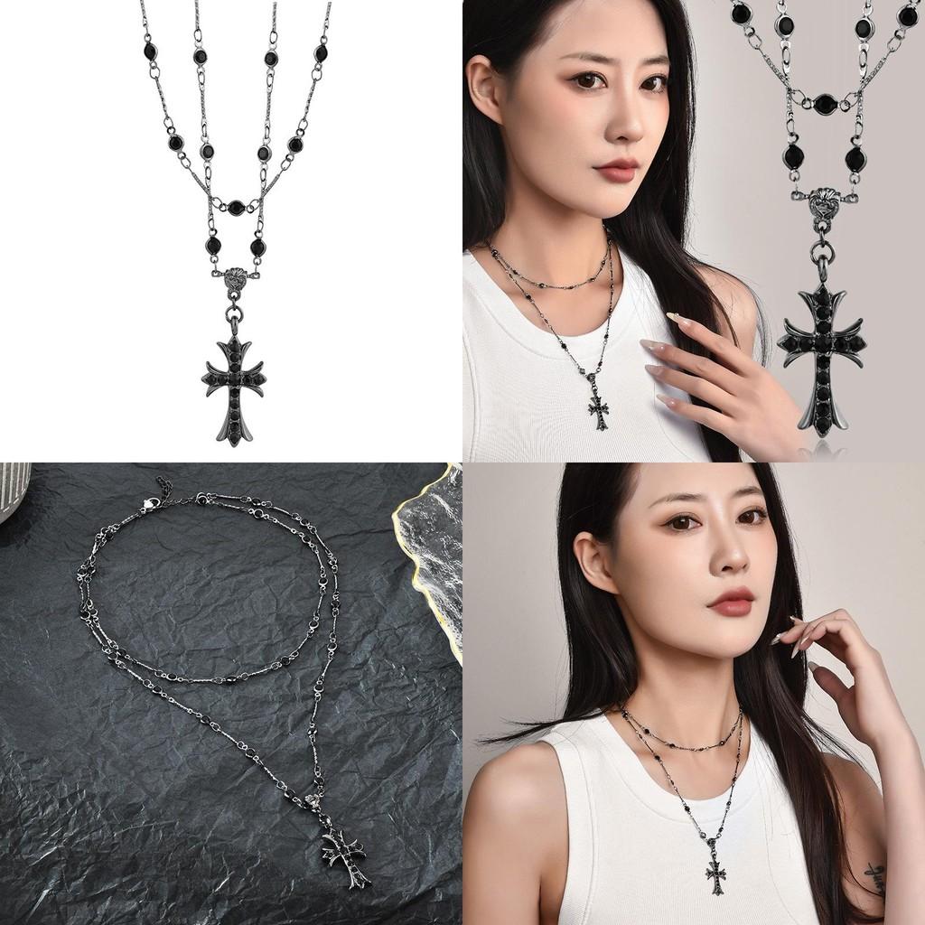 Geometric Cross Elegant Pendant Necklace For Women With Silver Tone And Luxurious Style