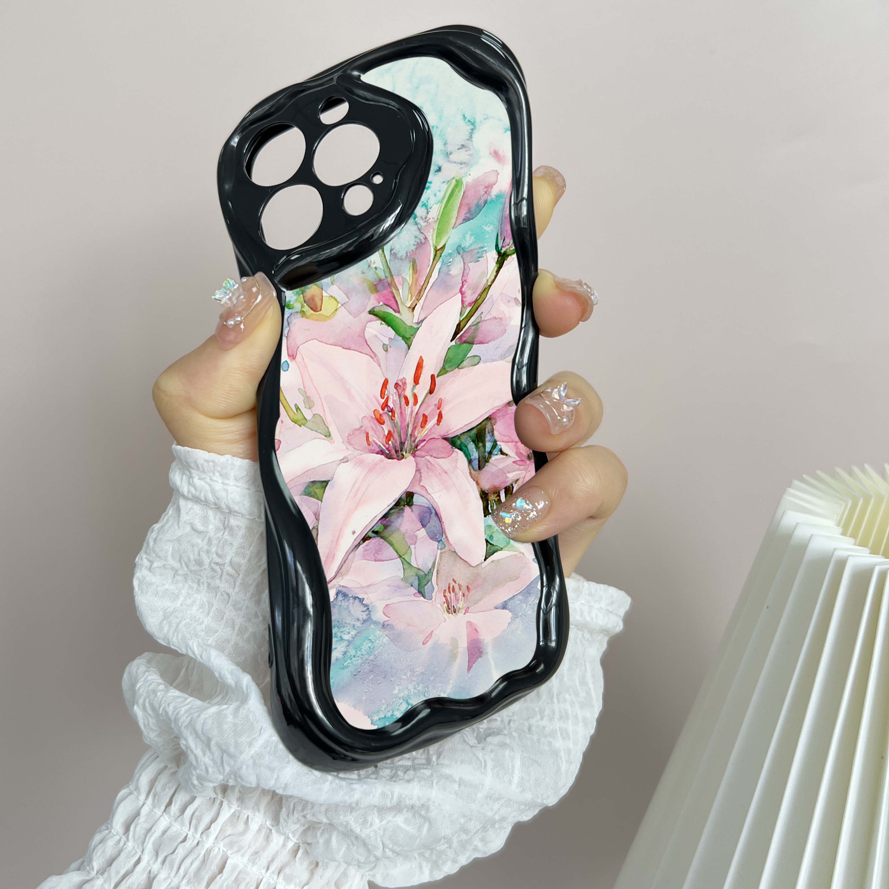 N55 Горячие цветы Растения Фрукты Волнистый чехол для телефона для iPhone 15 14 Pro — фото 3