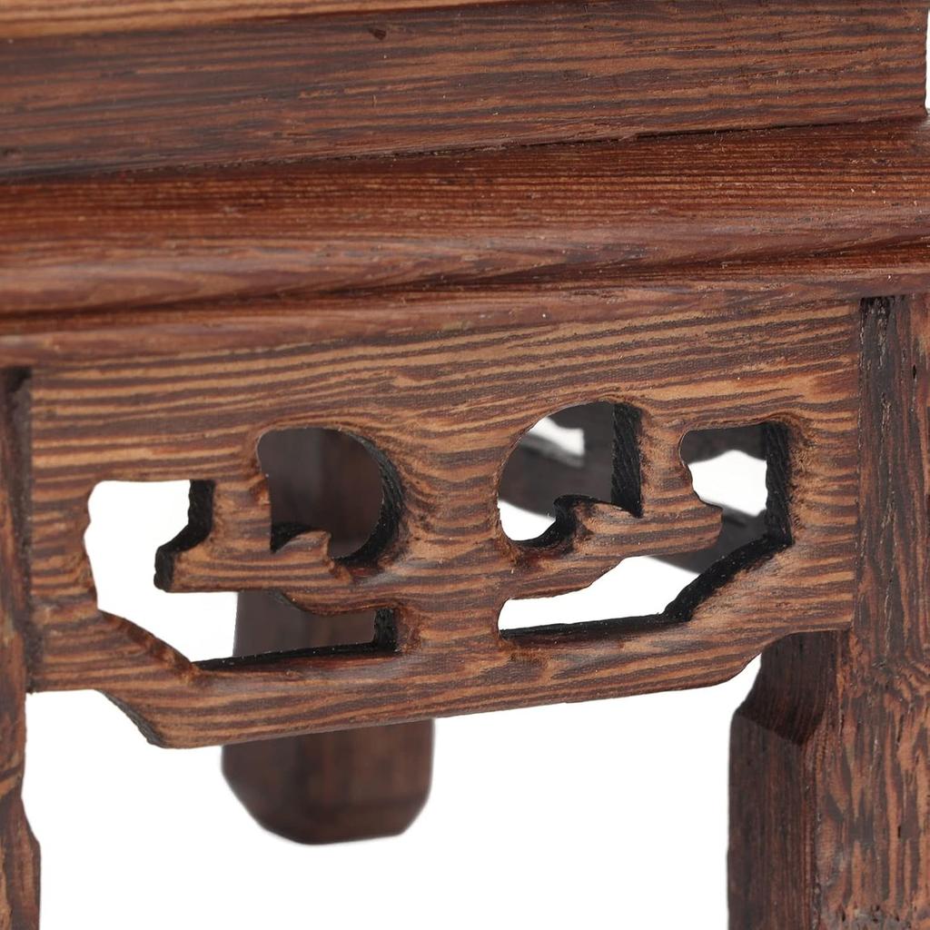 Health Gear Wood Display Stand Base Small Tabletop Teapot Display Stand, Wood Carved Pedestal Oriental Home Decoration for Vase Flower Pots Teapot
