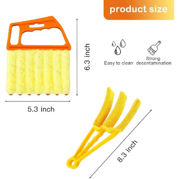 AOCEAN 4 Pcs Blind Cleaner Duster Tool 7-Finger Dusting Cleaner Tool For Window & Air Conditioner Handheld Mini Duster Brush For Wood Blinds Dust