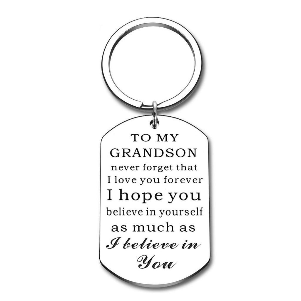 

Modern Minimalist Stainless Steel Keyring For Grandson Birthday Or Father s Day Gift Steel