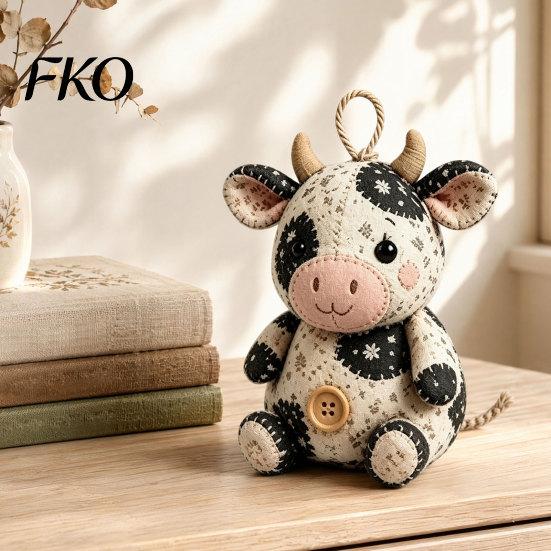Mouse Plush Toy DIY Patchwork Sewing Kit, Handmade Craft Set with Floral Fabric, Stuffing & Stuffed Animal Kit Buttons, Cute Ornament for Beginners