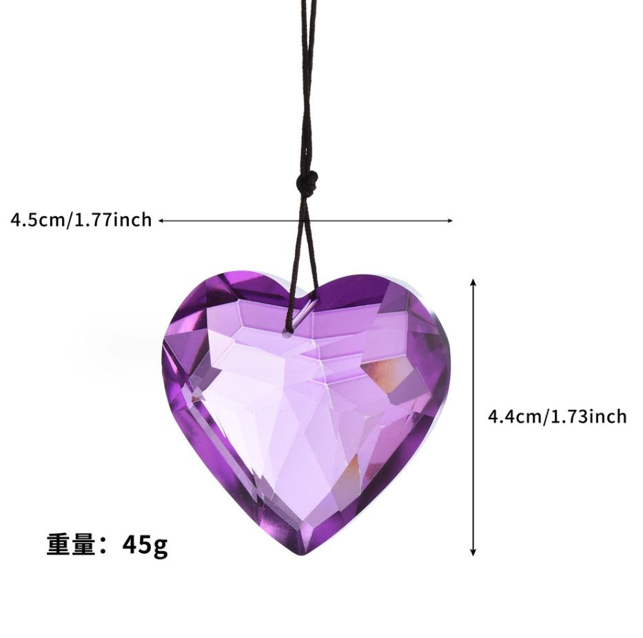 Crystal Windchime Love Heart Pendant Hanging Wind Chimes Sun Catchers Window Rainbow Chaser Outdoor Garden Home Decor Gifts