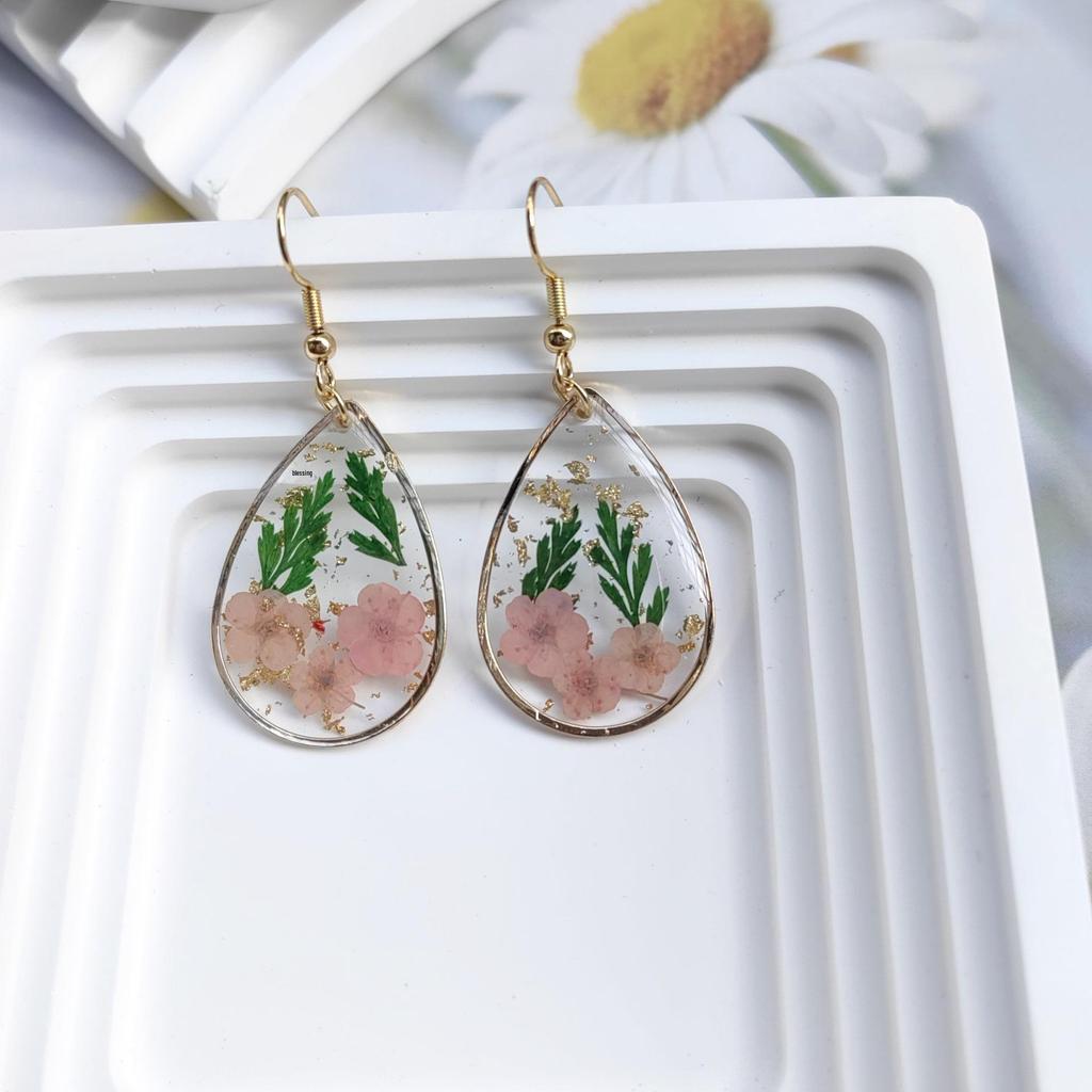 Handmade Dried Flower Dangle & Stud Earrings - Real Preserved Blooms