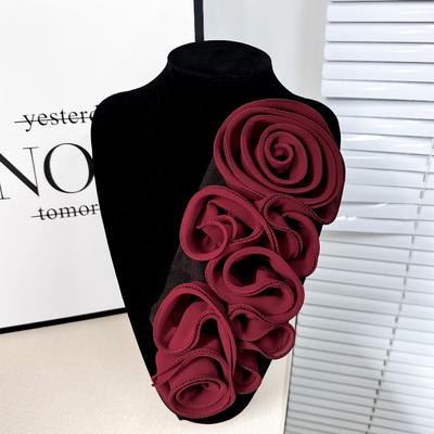 New DIY 3D Floral Decoration Sewing Applique Wedding Decoration Handmade Flower Patch Folded Dress Accessories Chest Flower