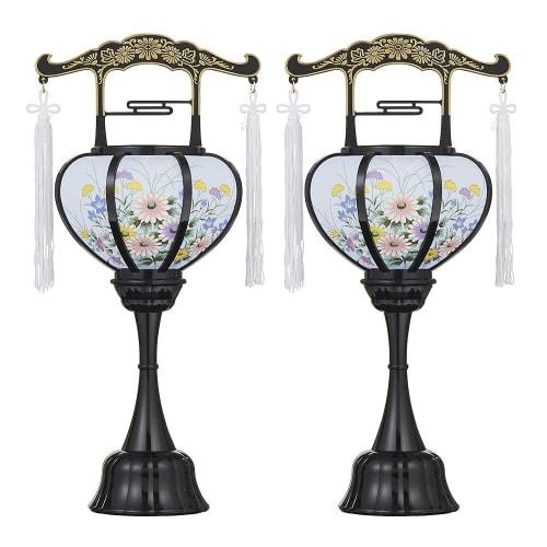 Pair of "Yasaka" 6510 Bon Festival Lanterns, Mini Rotating Lanterns for Memorial Service, from Buddhist Altar Shop Takita Shoten, 35cm High x 13cm Wid