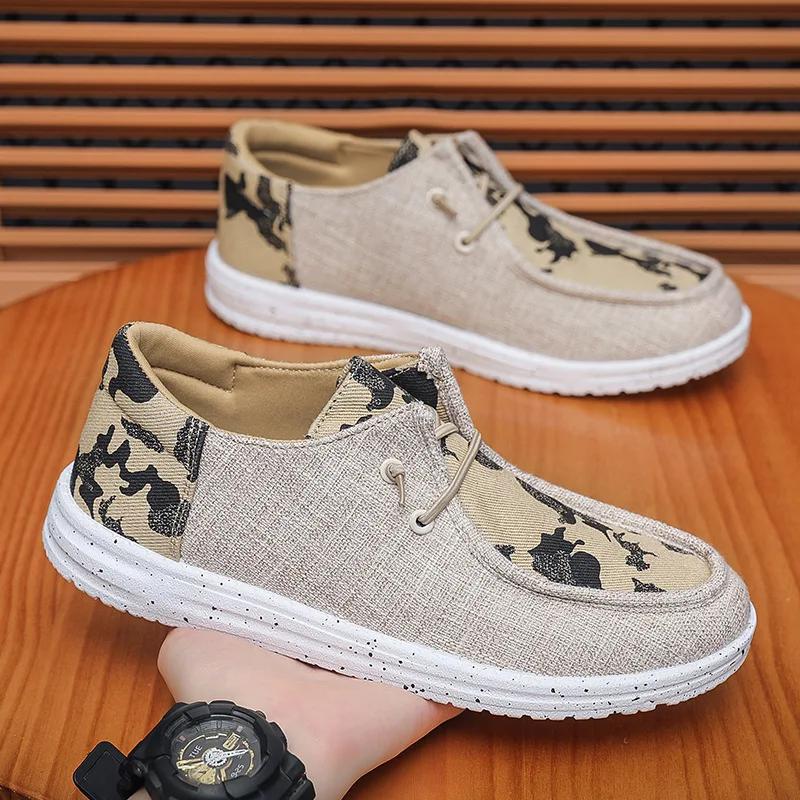 

Мужские парусиновые туфли, весенние дышащие прогулочные туфли, удобные мокасины с плоской подошвой, размер плюс 48, легкие повседневные туфли для вождения 48