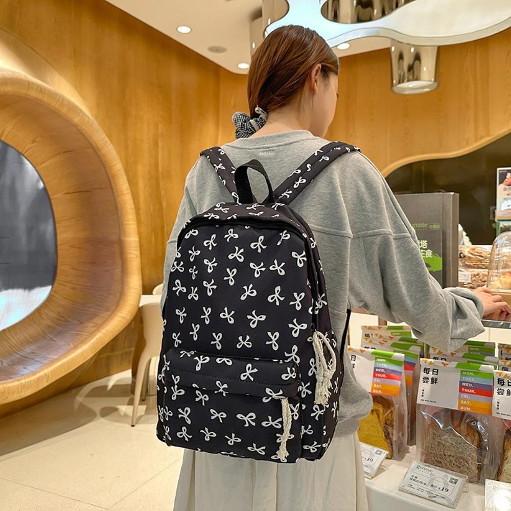 Nylon Studenten Schultasche Leichte Teenager Umhängetasche Einfacher Schleifen Rucksack Studenten