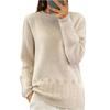 Women's Fashion Casual Solid Color Round Neck Long Sleeve Sweater Top