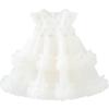 Minibala Girls' Sweet Mesh Tiered Summer Dress