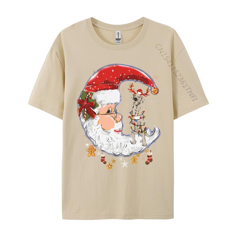 Custom Great Dane Dog Santa Reindeer Christmas Tshirt Black Top Tshirts New Tops T Shirt Cotton Boy Customized