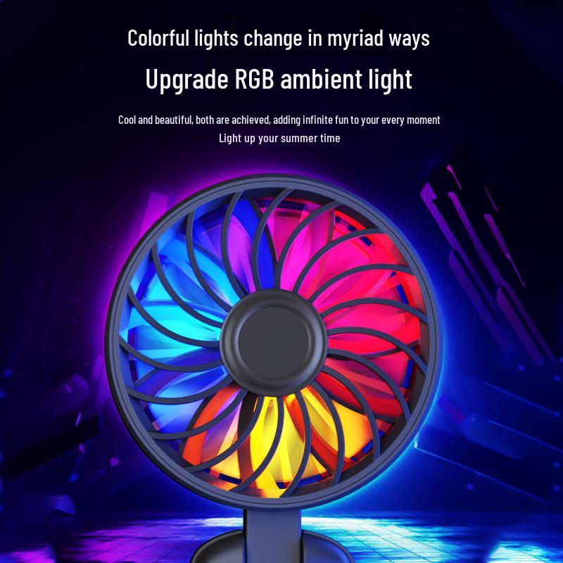 New Colorful USB Rechargeable Silent Neck-Hanging High-Speed Fan
