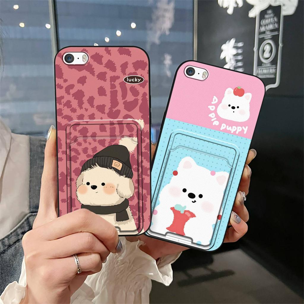 Fashion Design Dirt-resistant Phone Case For Iphone 5/5S/SE/ip5/ip5S/ipSE Card Bag TPU Card Slot Shockproof Anti-knock
