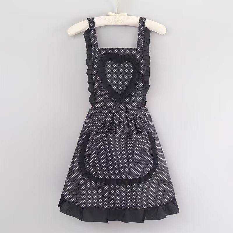 Korean Version Cotton and Linen Apron for Women Cute Kitchen Home Cooking Breathable Apron Fashionable Work Clothes Chef Apron