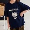 Hello Kitty Short Sleeve Tee soft cotton casual crew neck cute cartoon print lightweight summer top for Women daily wear