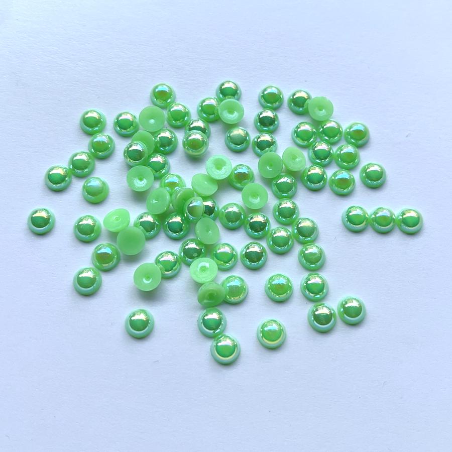 AB Color Abs 6mm Semi-round Beads Diy Jewelry Button Dress Decorative Beads Handmade Accessories 200 Pieces/batch