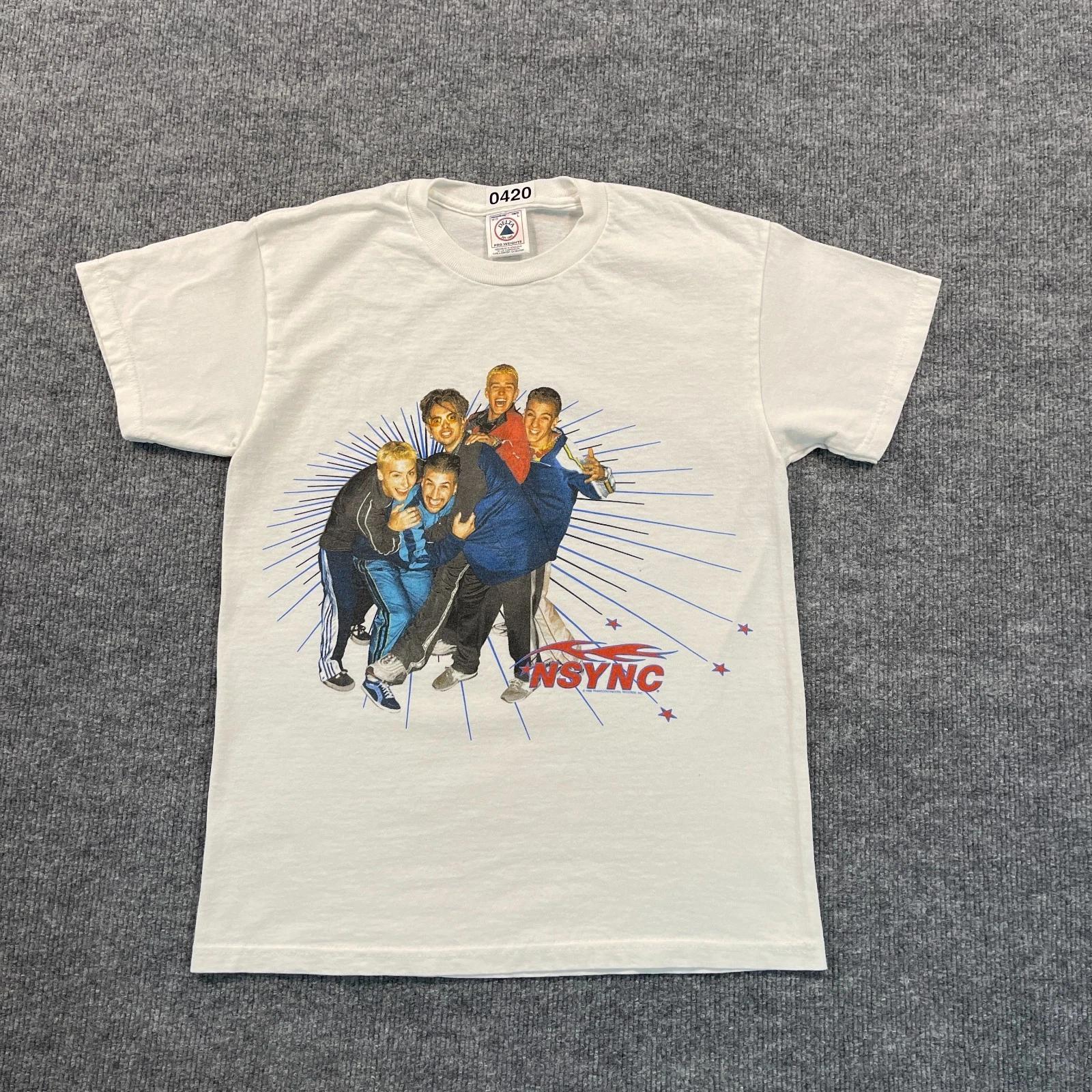

Vintage 1999 NSYNC Pop Boy Band Shirt Youth Large 17x24 White 3XL