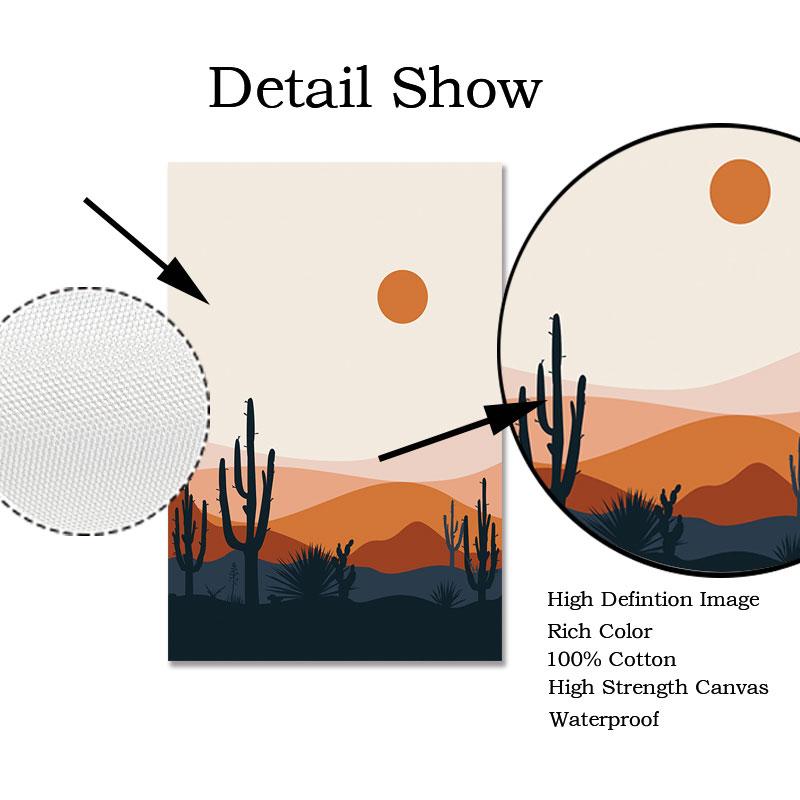 Cheap Abstract Mid Century Rainbows Sun and Moon Canvas Painting Modern