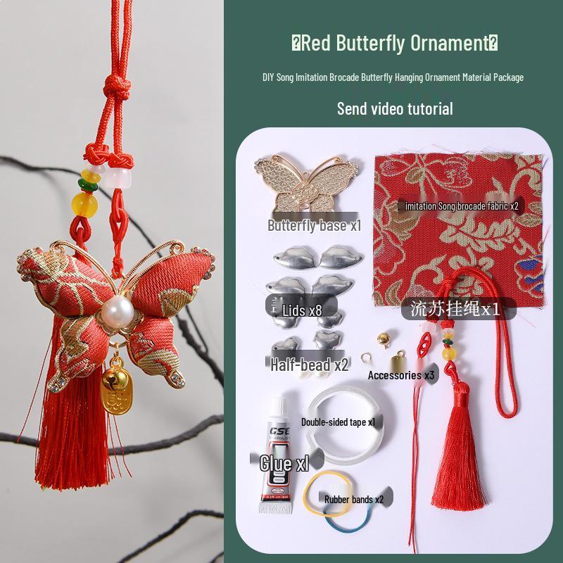 Handmade DIY Car Pendant Kit: Brocade Gourd Hanging Ornament Souvenir