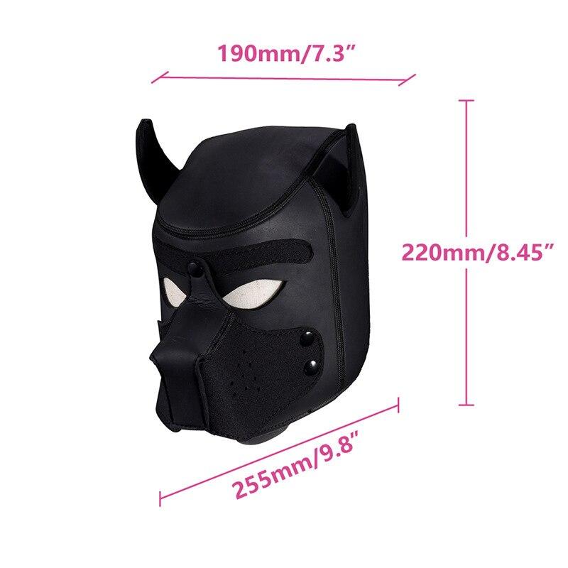 

Женская карнавальная маска на Хэллоуин, сексуальная маска для взрослых, косплей, ролевая игра, маска на всю голову для собаки, мягкая латексная резиновая маска для щенка для лица чёрный