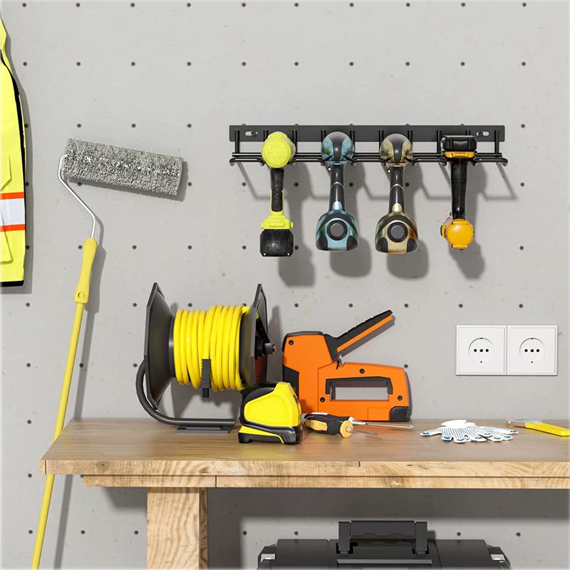 Heavy-Duty Wall-Mounted Floating Rack for Handheld and Power Tools