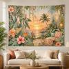 Tropical Beach Wall Tapestry Sunset Palm Tree Tapestries for Bedroom Dreamcatcher Flower Hanging Cloth Boho Room Decor