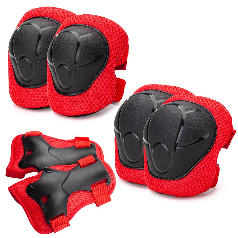 Kids' 6-Piece Protective Set: Knee & Elbow Pads for Skating, Skateboarding, Biking