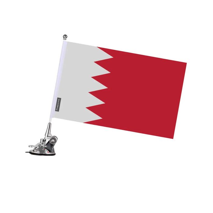 Drapeau - Bahreïn - 27 X 35 Cm - Mât À Ventouse - Polyester - Impression Recto/verso