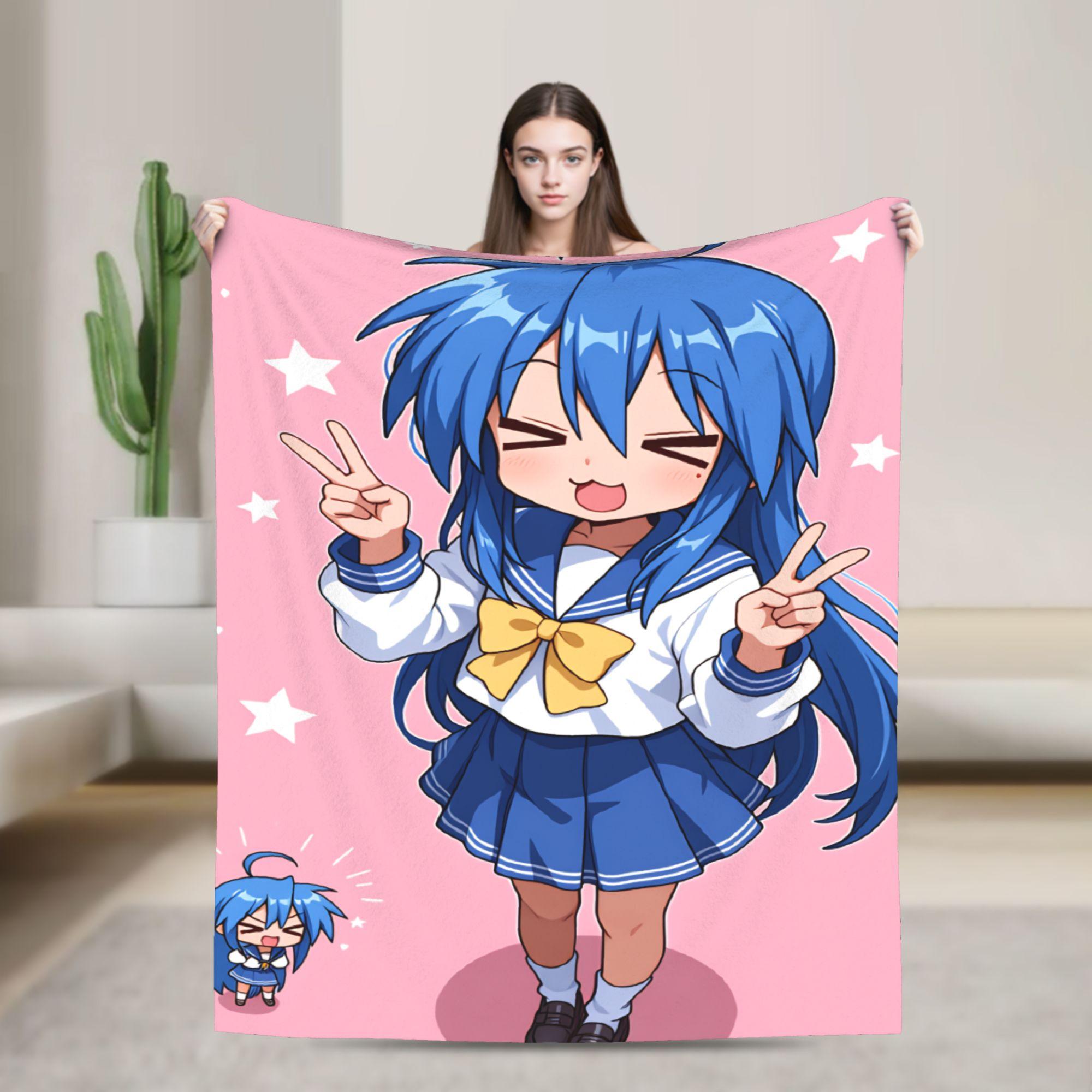 

Konata izumi L-Lucky S-Star Blanket Quality Soft Throw Blanket Autumn Girls Boys Couch Bed Graphic Bedspread 75x90cm